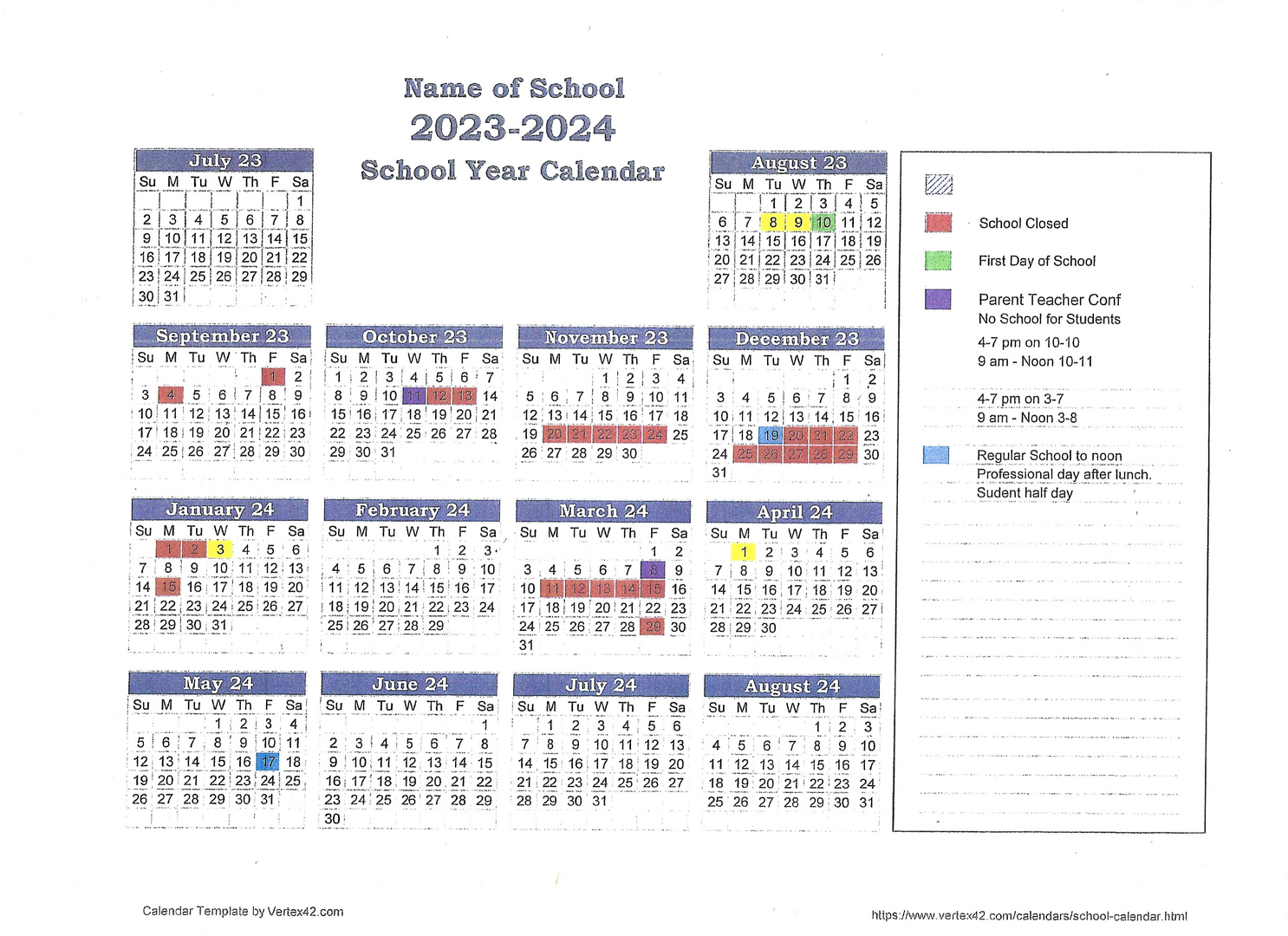 CovingtonDouglas Public Schools Yearly Calendar